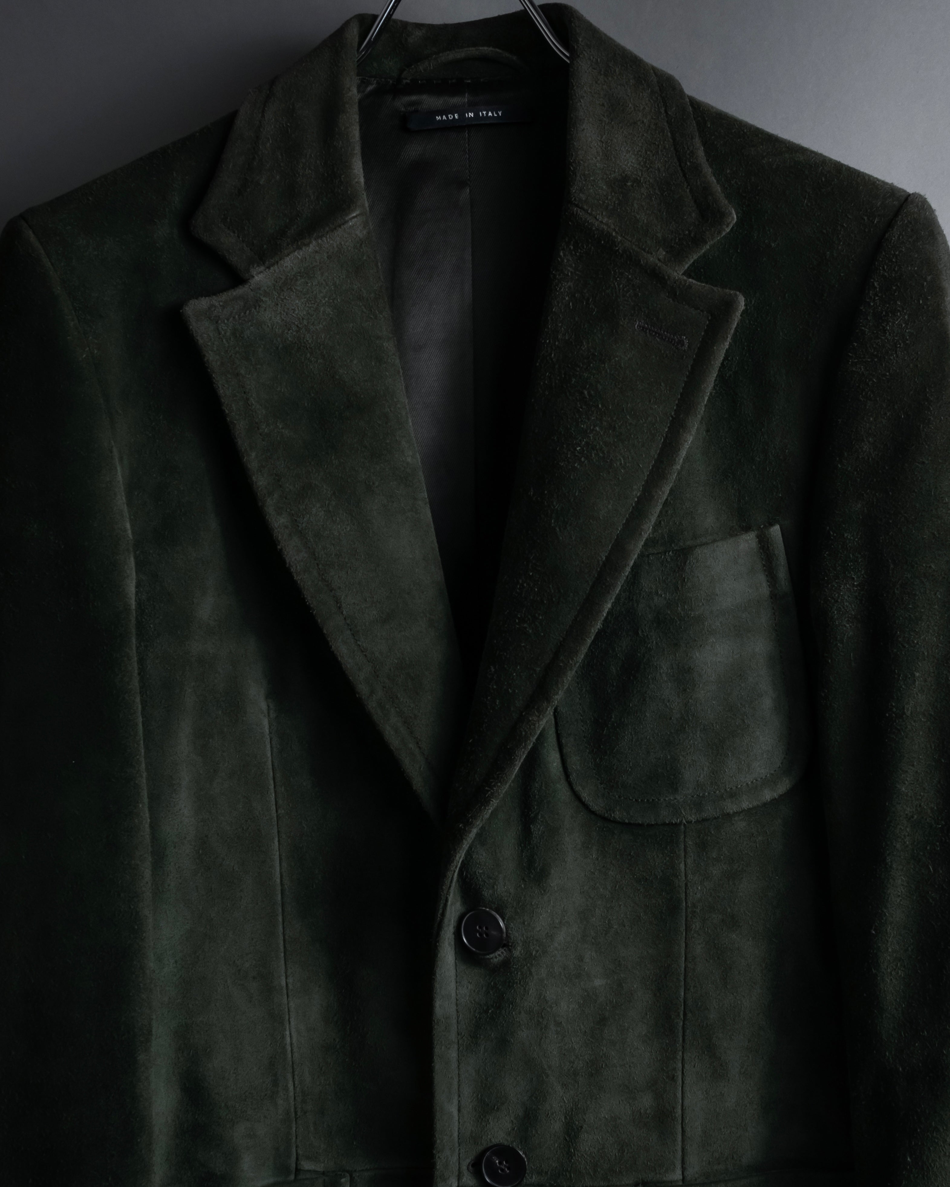 GUCCI - 90s Tom Ford Design Suede Tailored Jacket - Khaki - 46