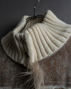 "Dolce &amp; Gabbana" Mouton &amp; knit combination design coat