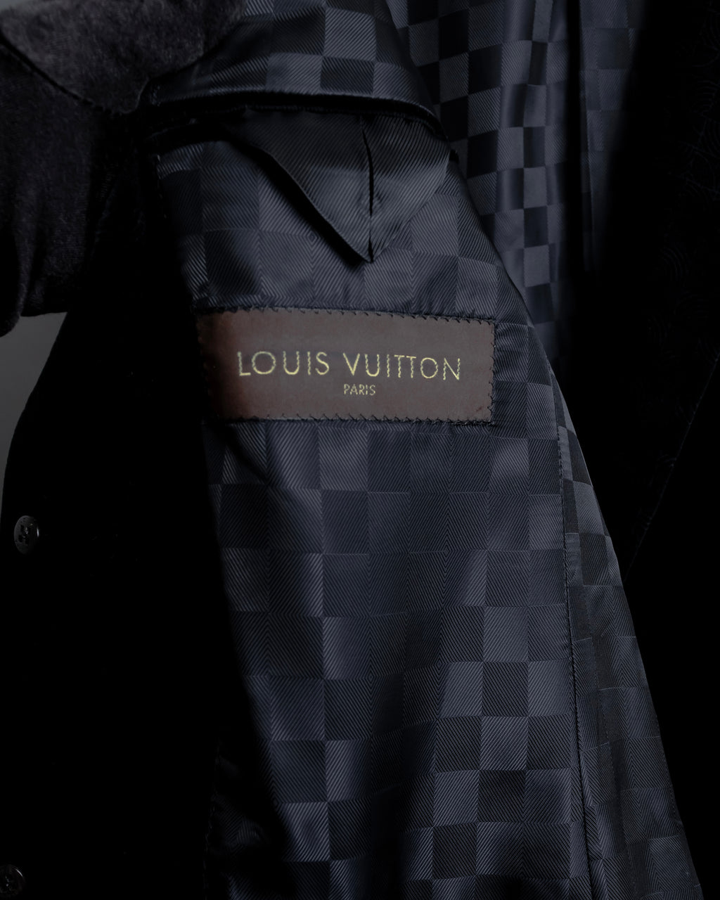 "LOUIS VUITTON" Geometric pattern velvet tailored jacket