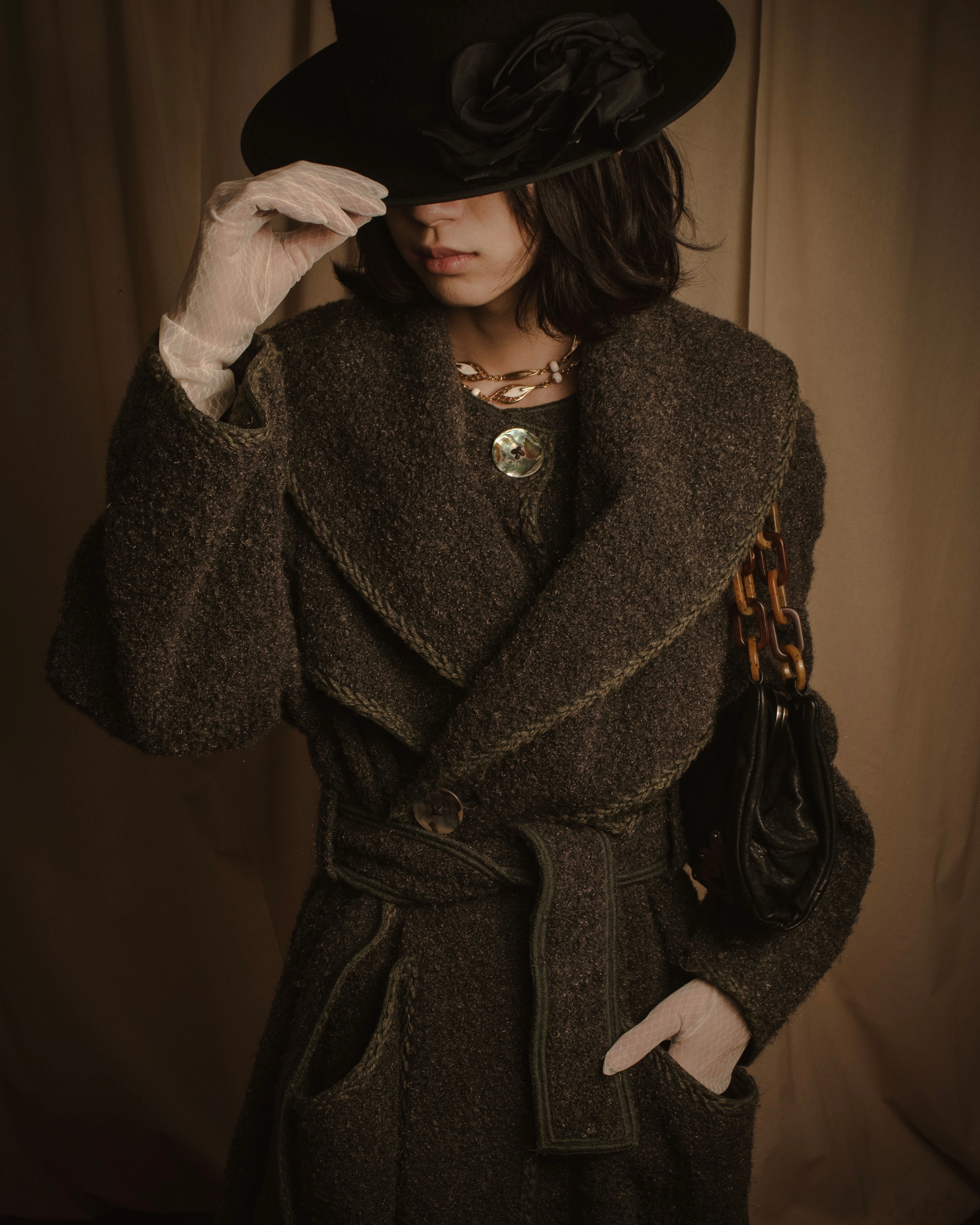 –SPECIAL– "FENDI"
Late 80s-early 90s oversized pile wool wrap coat