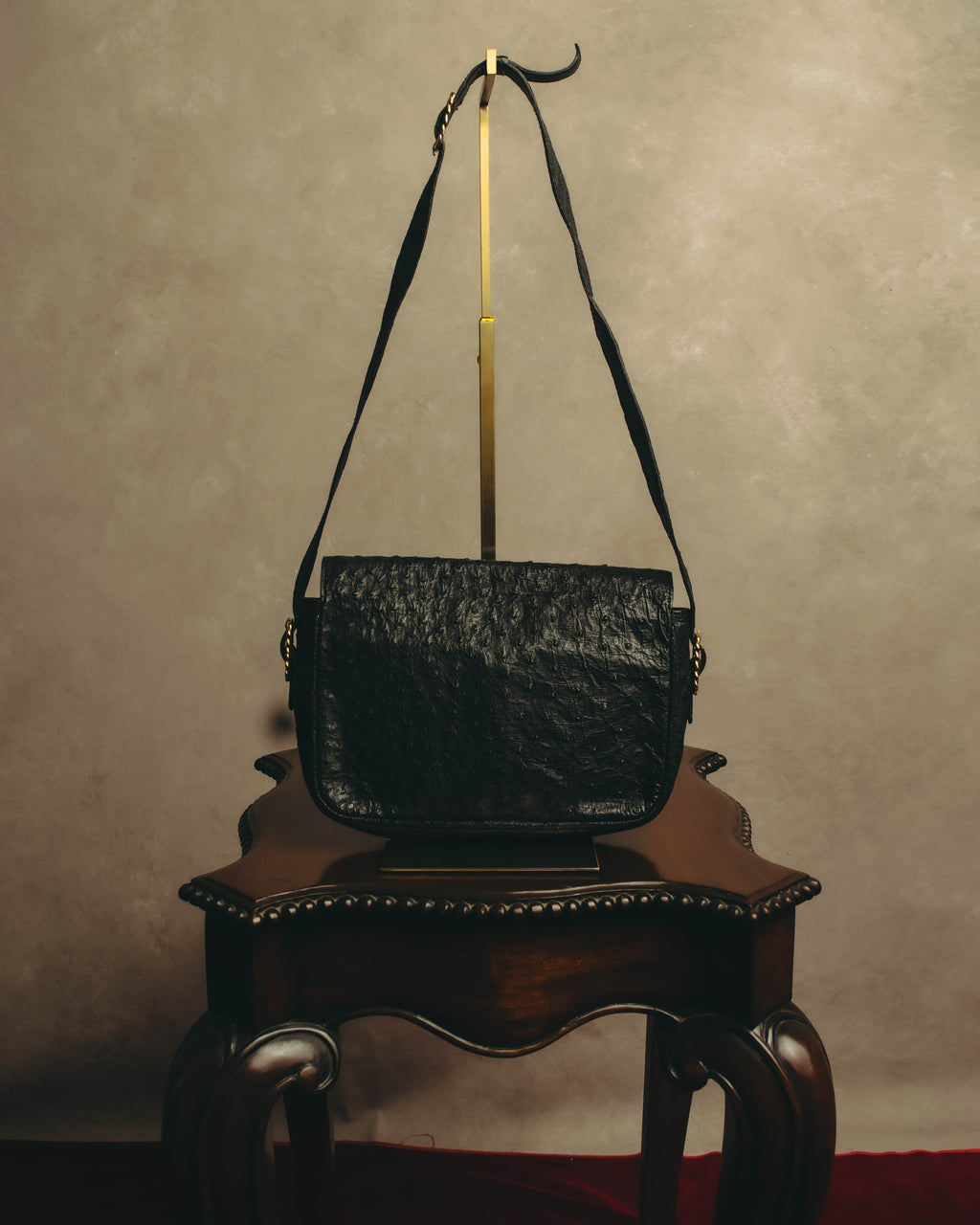 -SPECIAL- “CELINE“ 00’s-10’s Ostrich embossed leather shoulder bag
