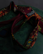 "GUCCI" Flower motif vintage logo design silk neck tie