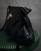 “GUCCI” 2007-2012 Crest emblem soft leather bag