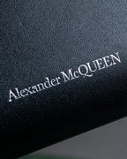 "Alexandar McQueen" Two-tone crystal clasp leather shoulder wallet