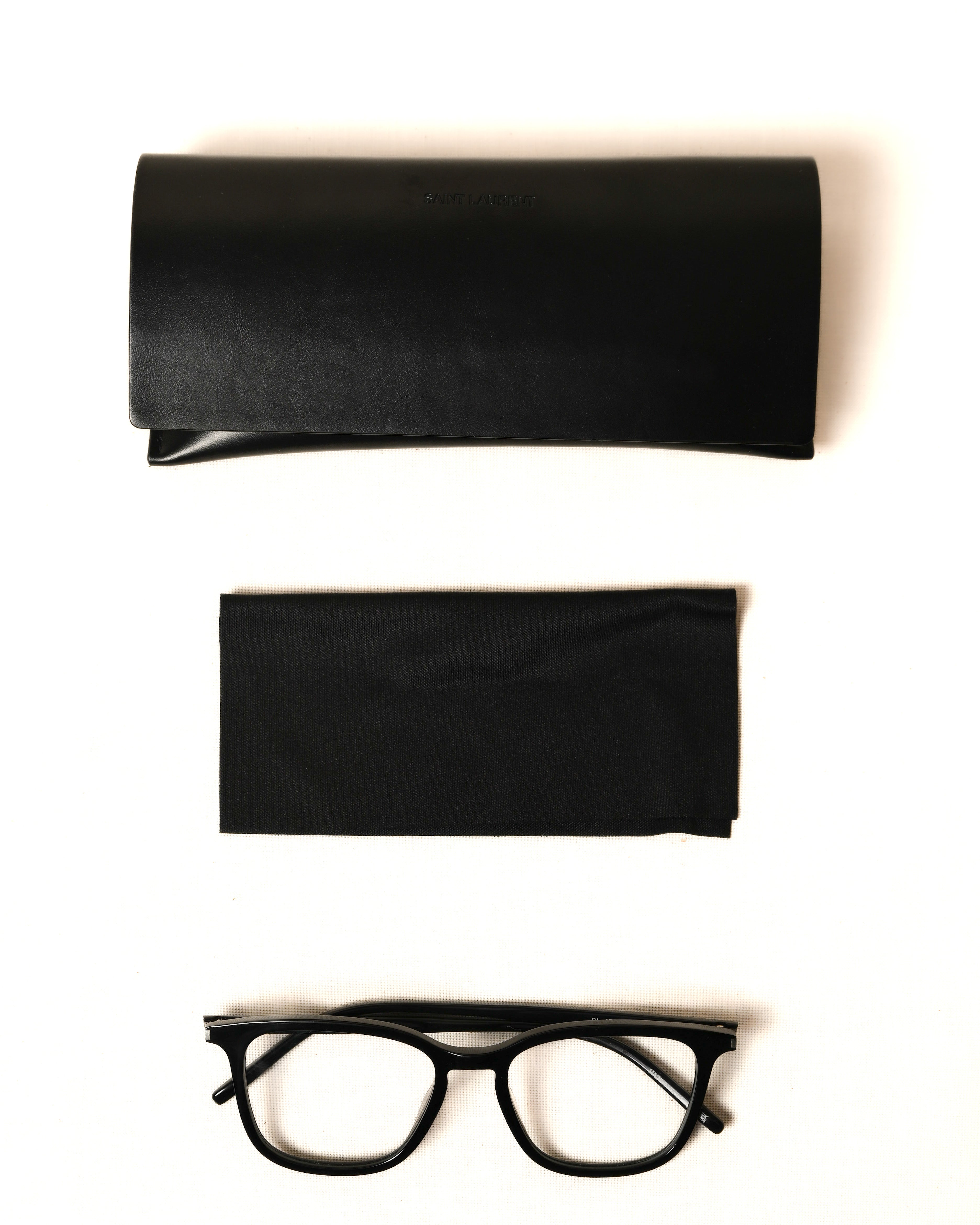 SAINT LAURENT/ Square Flame Black Rimmed Glasses – MOOD