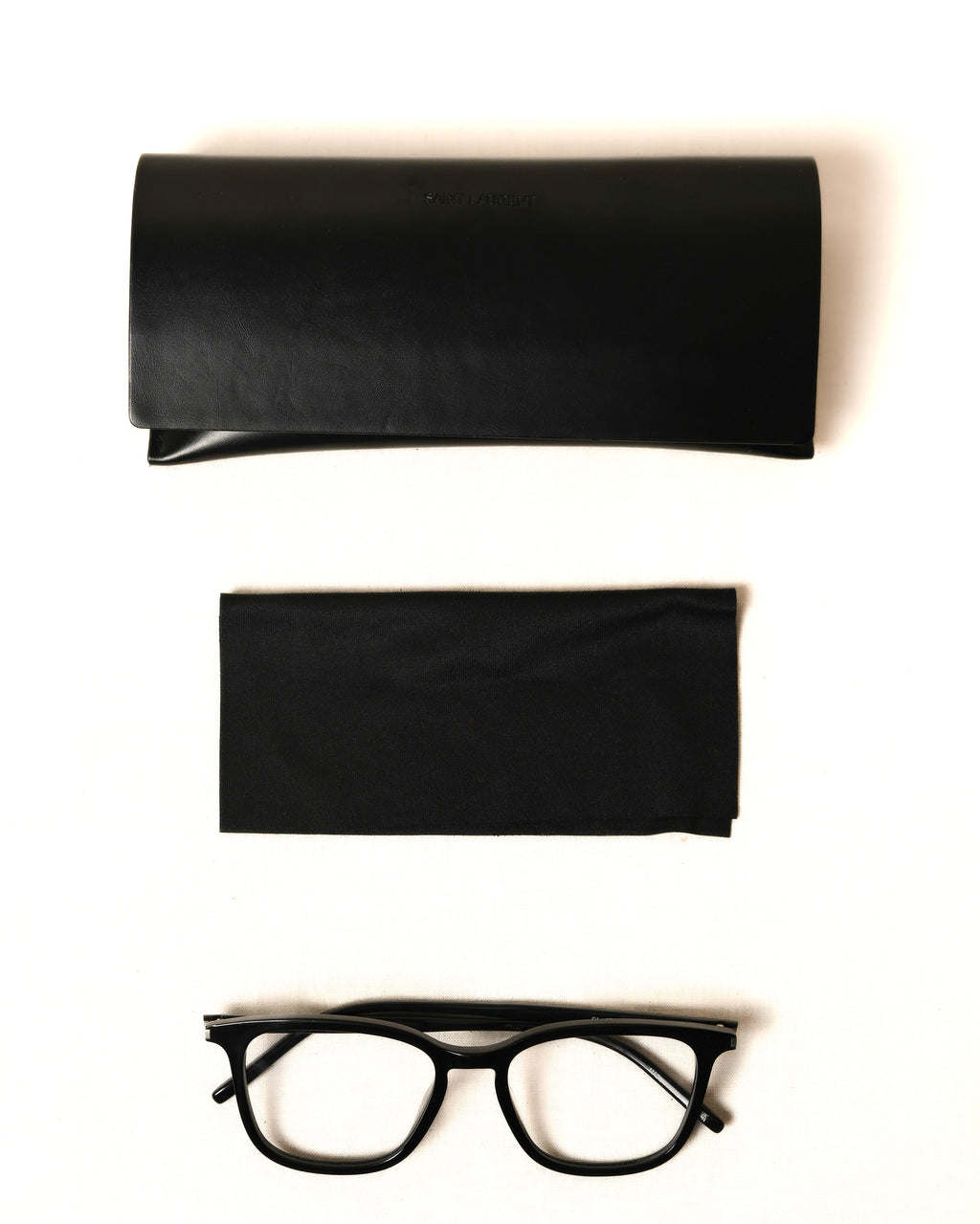 SAINT LAURENT/ Square Flame Black Rimmed Glasses