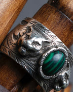 "GUCCI" Double tiger head motif silver ring