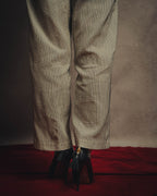 -SPECIAL- “Christian Dior” 20’s silk cotton striped straight trousers