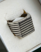 "MAISON MARGIELA" Square-shaped continuous design silver ring