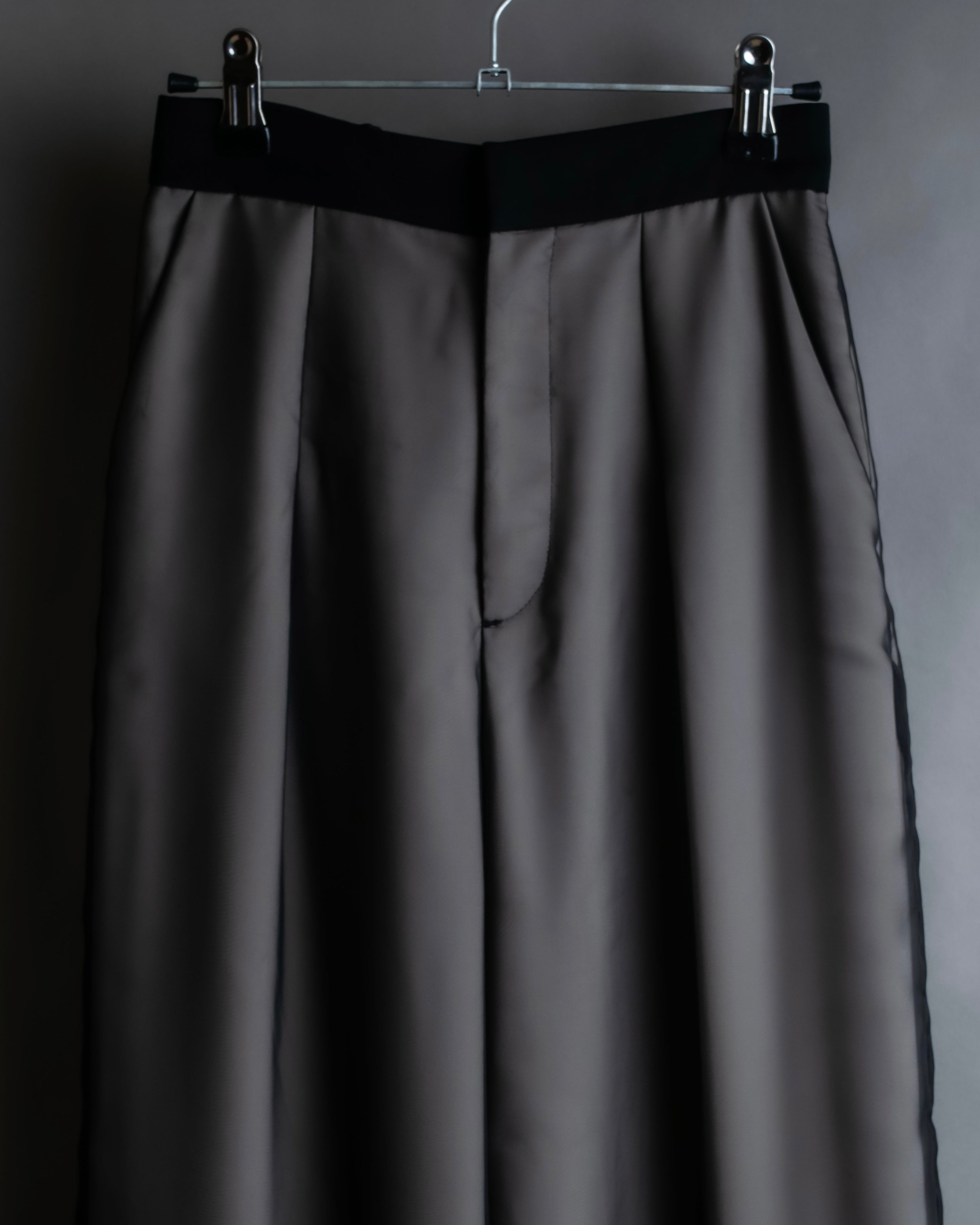 "LANVIN en Bleu" Sheer layered sarouel wide pants