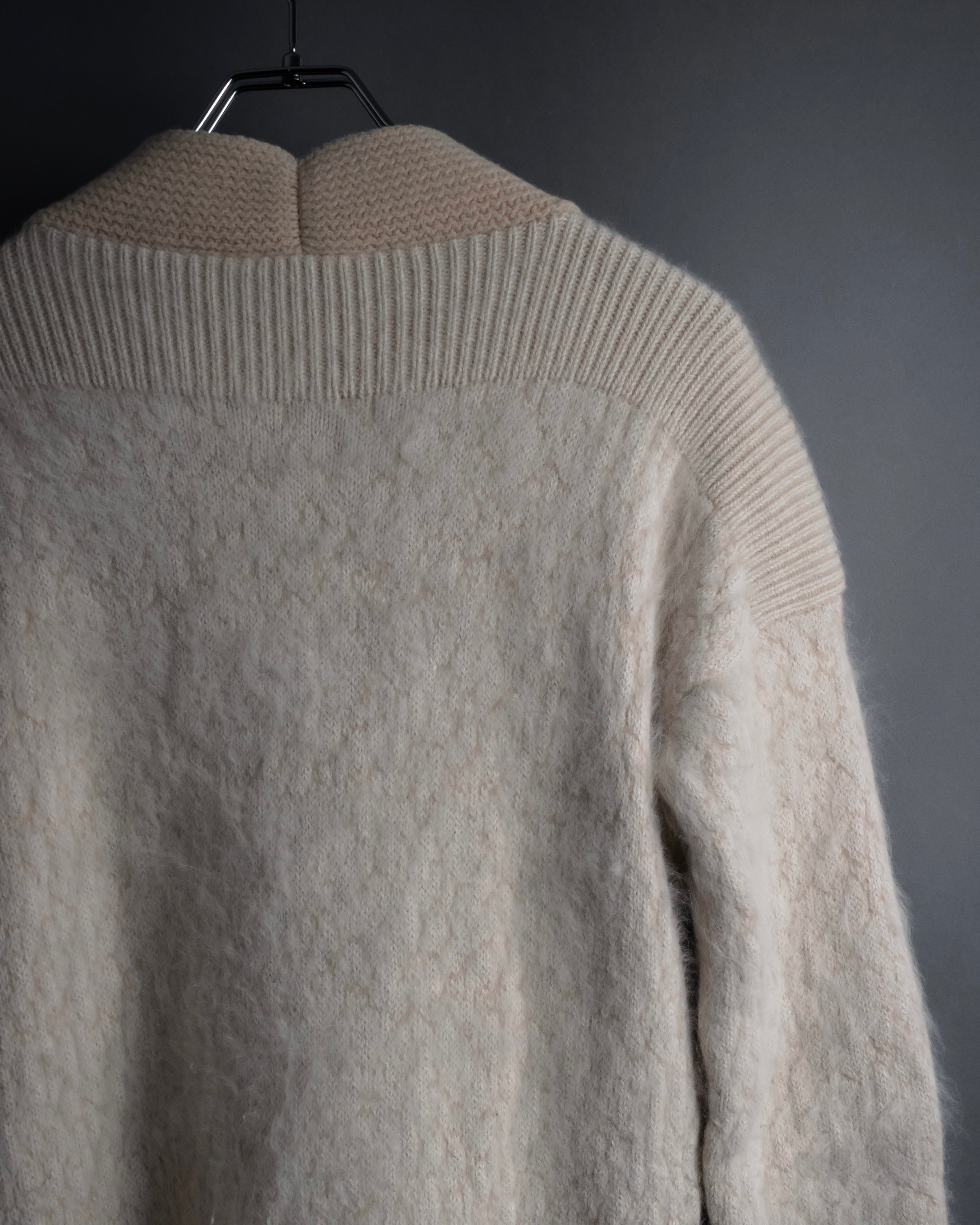 "Chloe" Angora mix standing up long cardigan