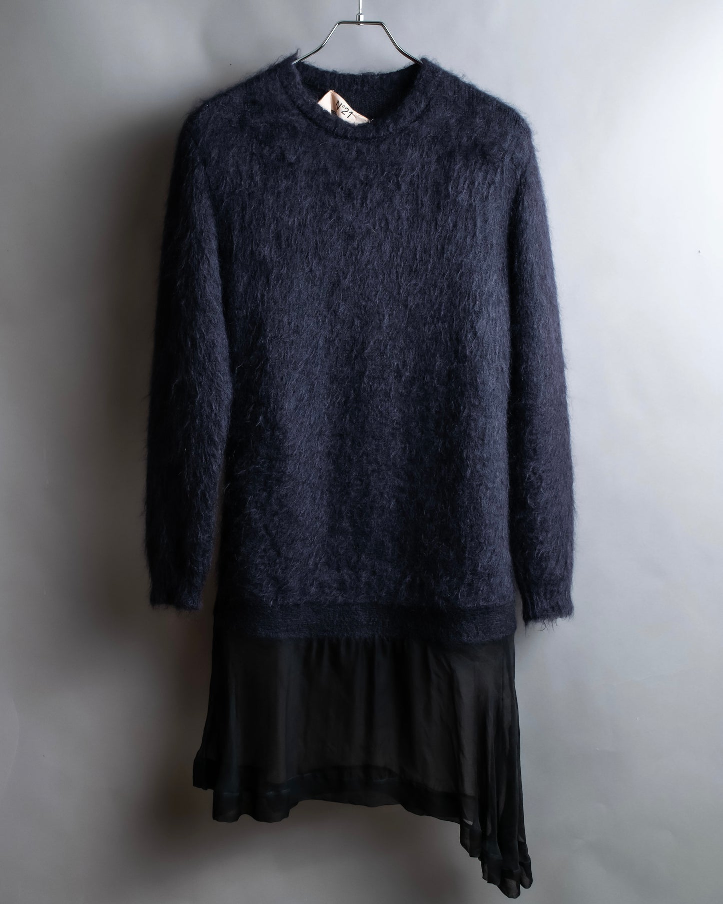 "Ｎ21 NUMERO VENTUNO" Skirt docking design shaggy knit