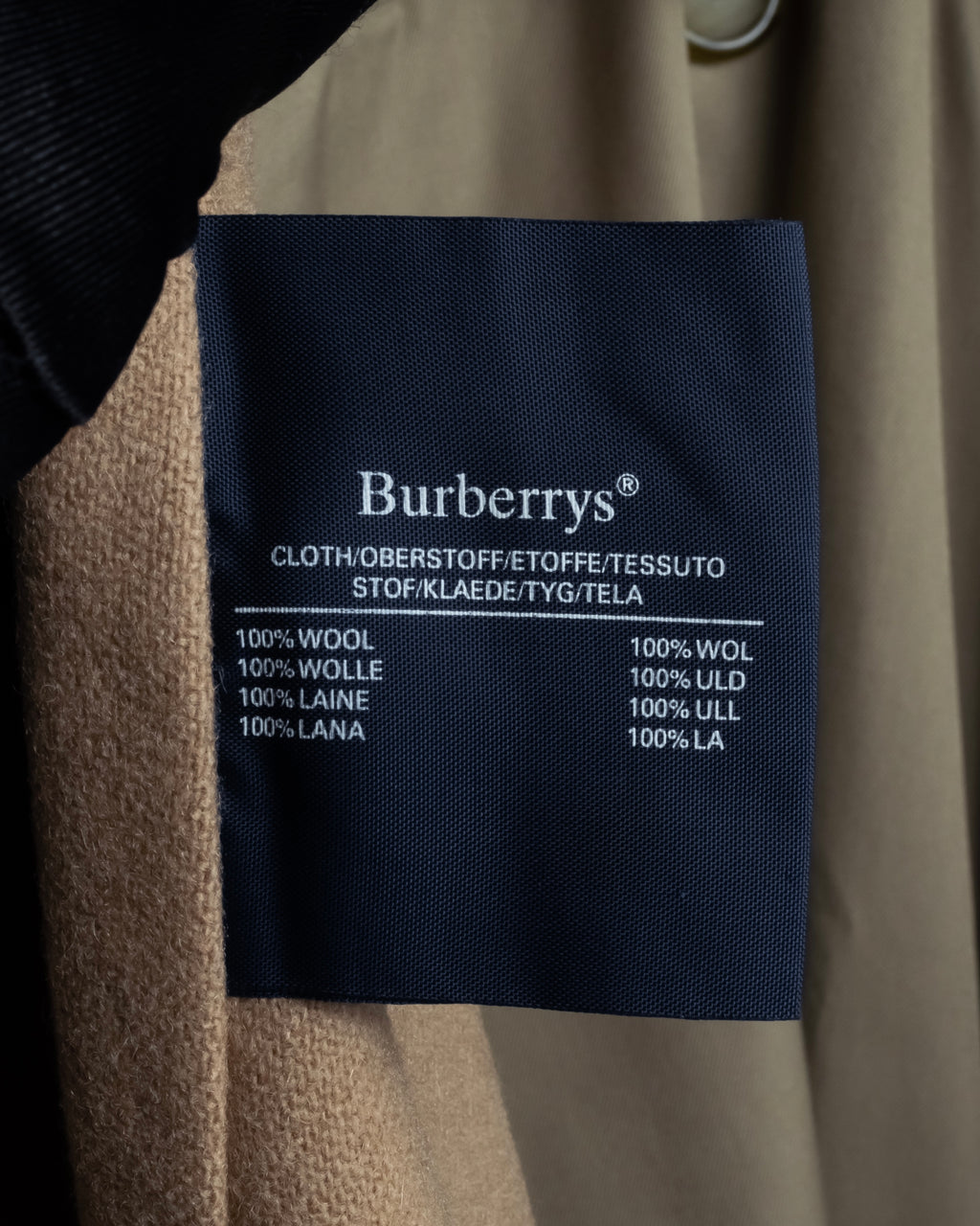 "BURBERRYS" Traditional detail double-breasted stand color trench coat