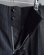 "YOHJI YAMAMOTO FEMME" 10AW Pinstripe pattern tuck wide slacks