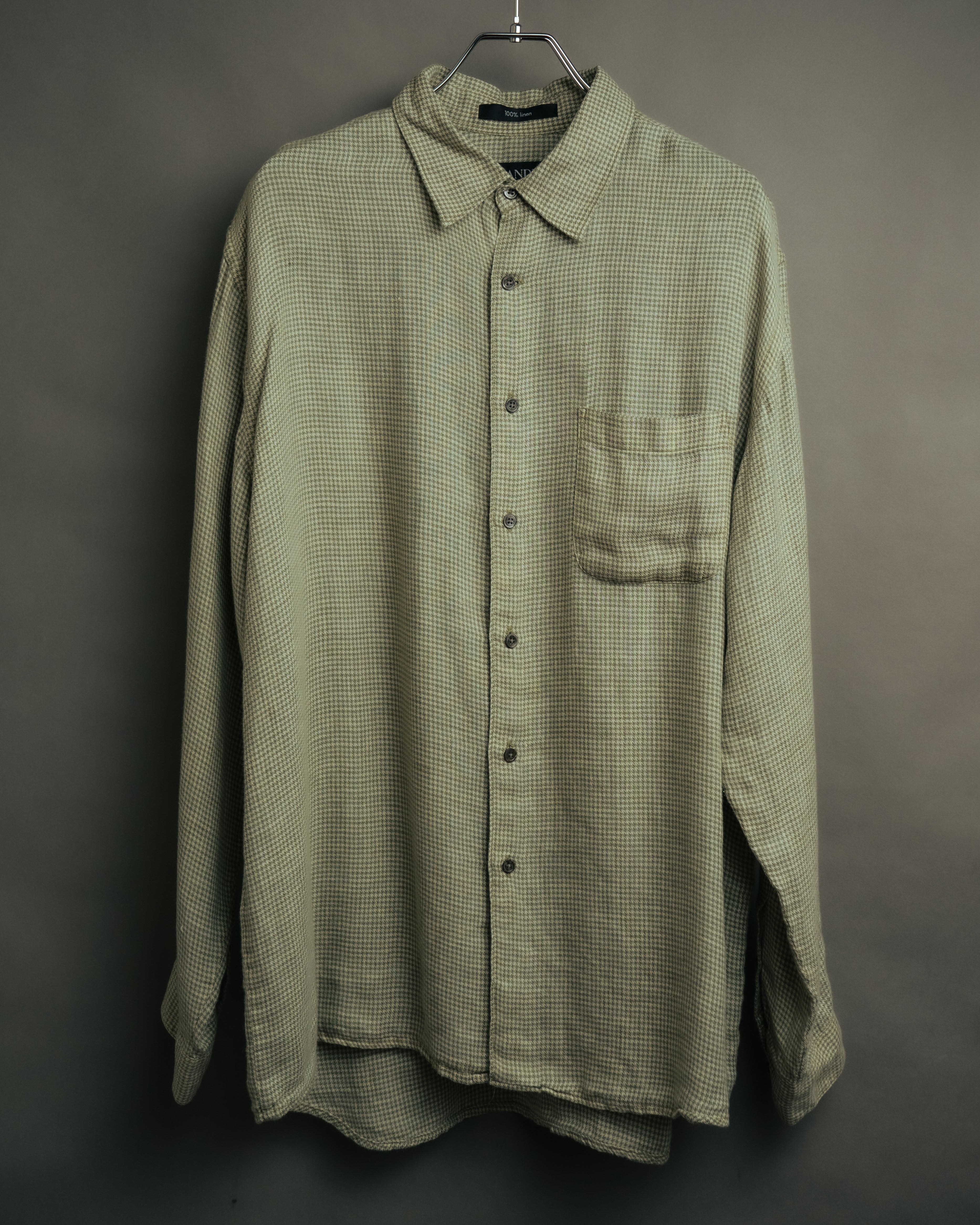-MOOD Vintage Collections-
90’s Houndstooth linen relaxed shirt