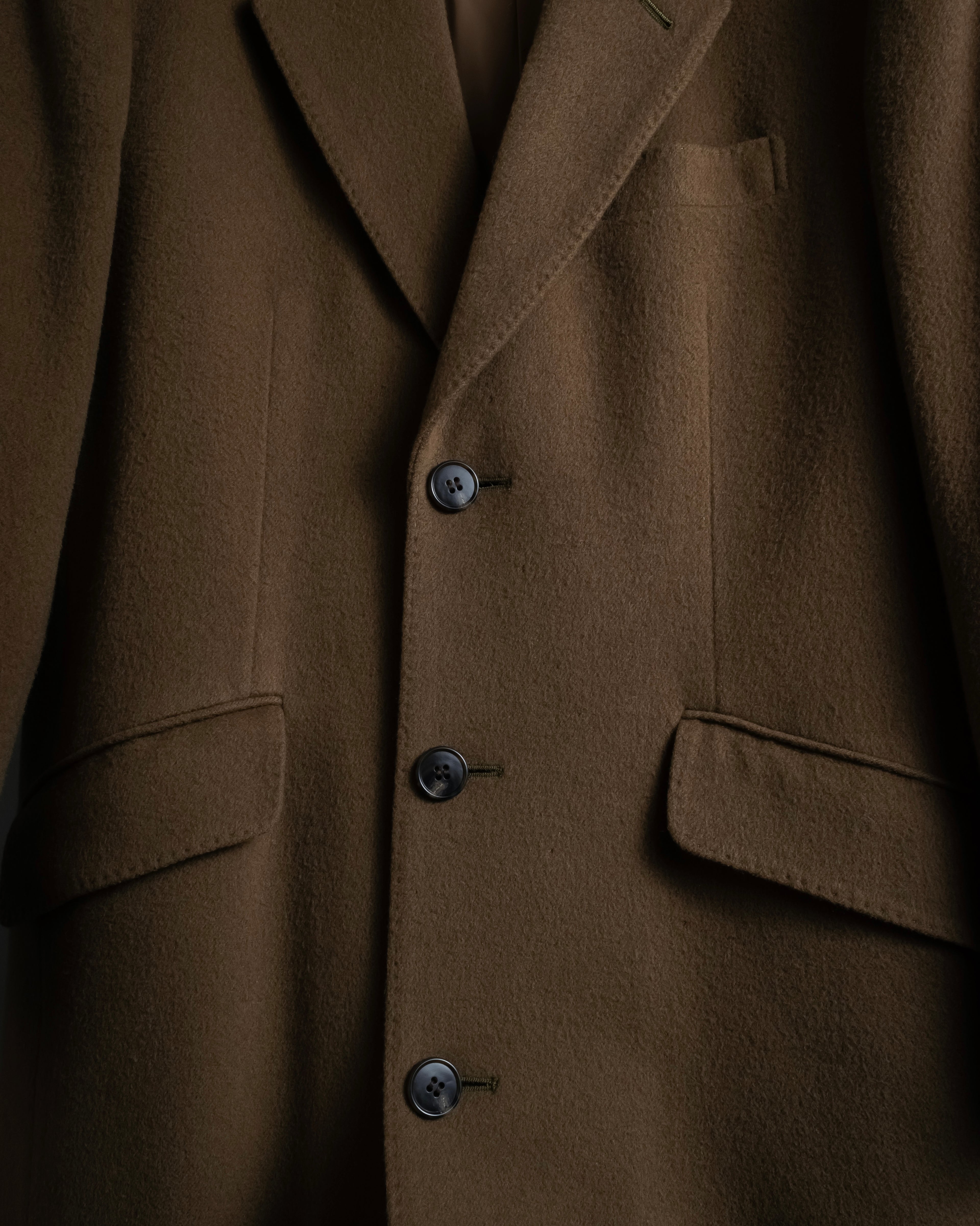"CHRISTIAN DIOR MONSIEUR" 80's-90's Classic tailored wool melton chester coat
