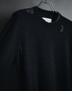 "Maison Margiela" 15AW deconstructed hand-stitched crewneck knit