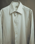 -SPECIAL- “HERMES” 80’s tonal jacquard pinstripe French cuff shirt