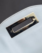 "Salvatore Ferragamo" Gancini motif structured white leather bag