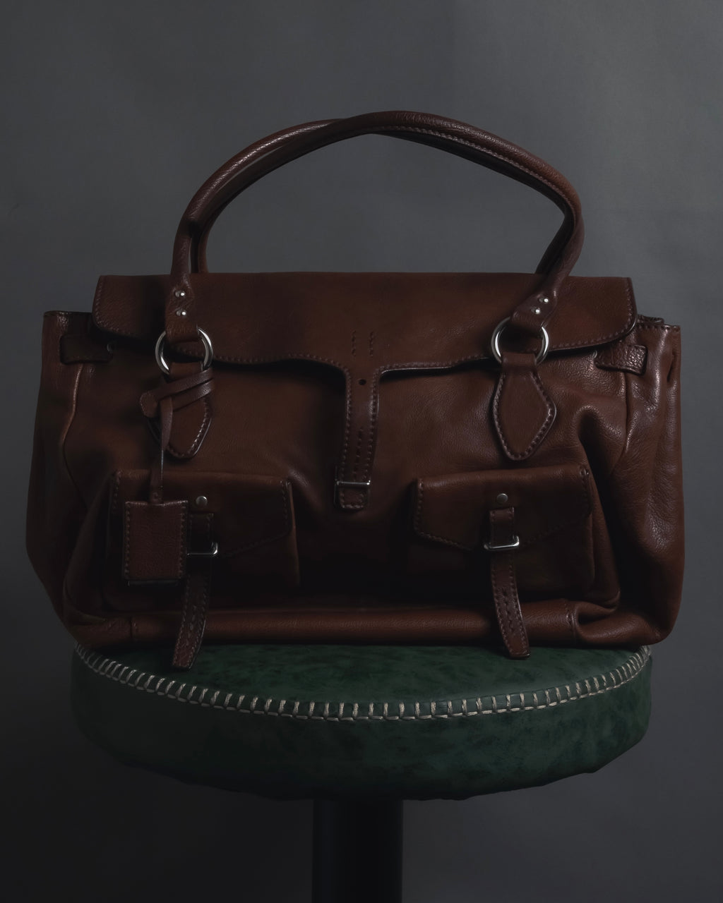 "JIL SANDER" 90’s-00’s Functional pocket leather satchel bag
