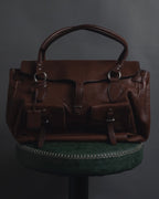 "JIL SANDER" 90’s-00’s Functional pocket leather satchel bag