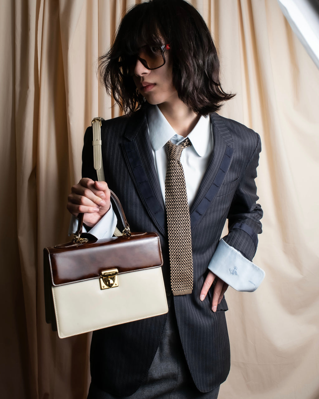 "PAUL SMITH" Satin-switched striped tailored jacket