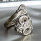 "Camusso" Sterling silver floral engraved spoon ring