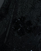 "RRL Ralph Lauren" Sequined beaded plant motif tulle sleeveless dress