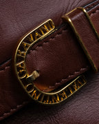 "Valentino Garavani" Reddish brown trapezoid silhouette 2way leather bag