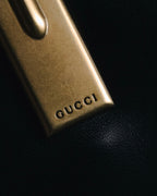 "GUCCI" Mid 00’s wood-lock leather long wallet
