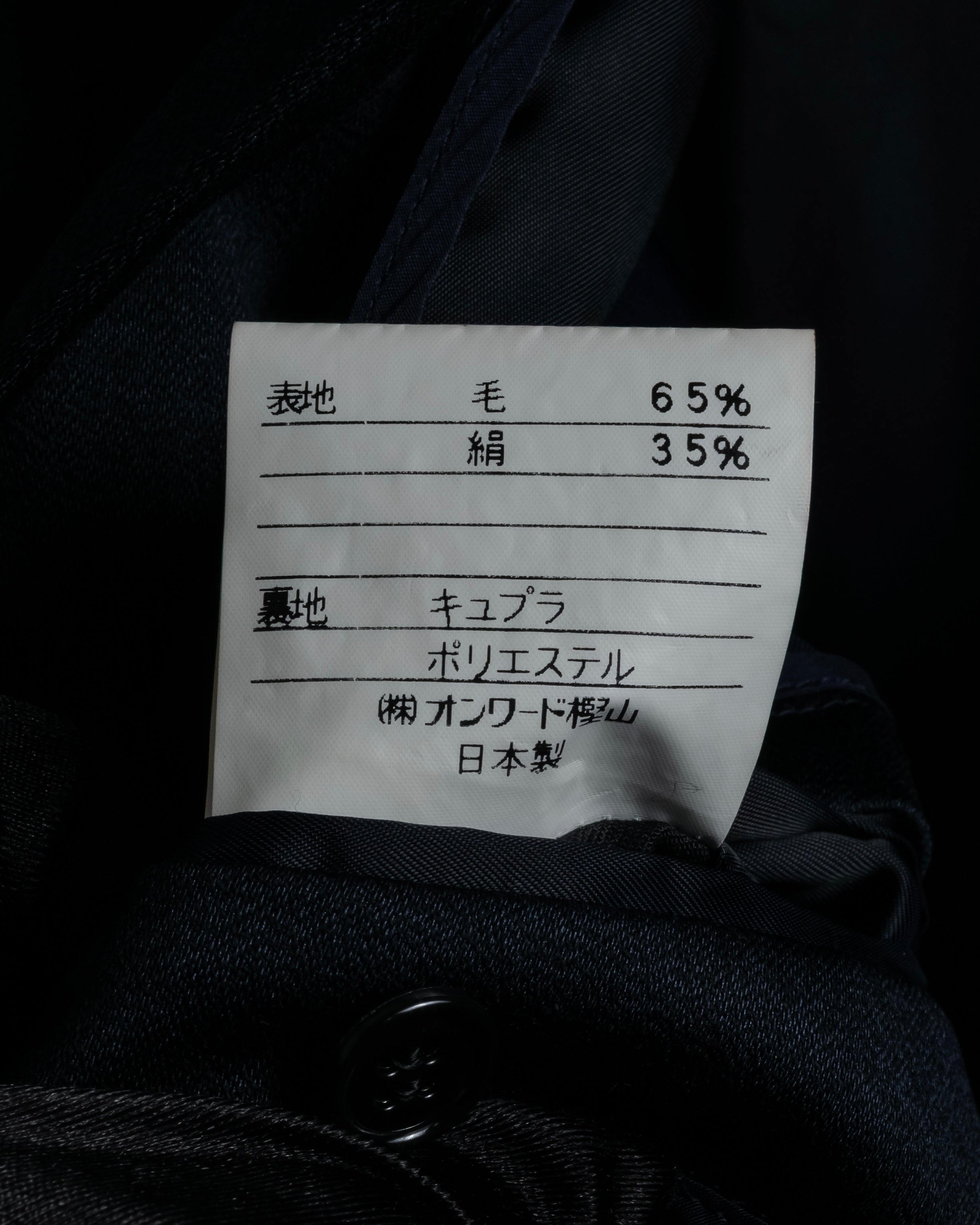 “Yves Saint Laurent” 90’s clean fly-front bal collar coat