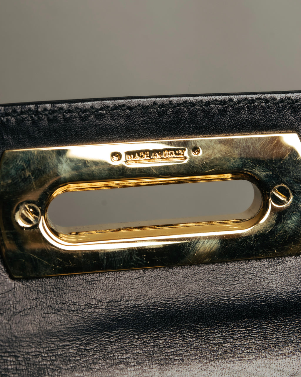 “Salvatore Ferragamo” 90’s-00’s Gancini top handle box calf bag