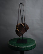 -SPECIAL- “GUCCI” 90’s bamboo handle suede half moon bag