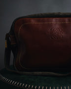 "LOEWE" 80’s bicolor nappa leather and suede shoulder bag