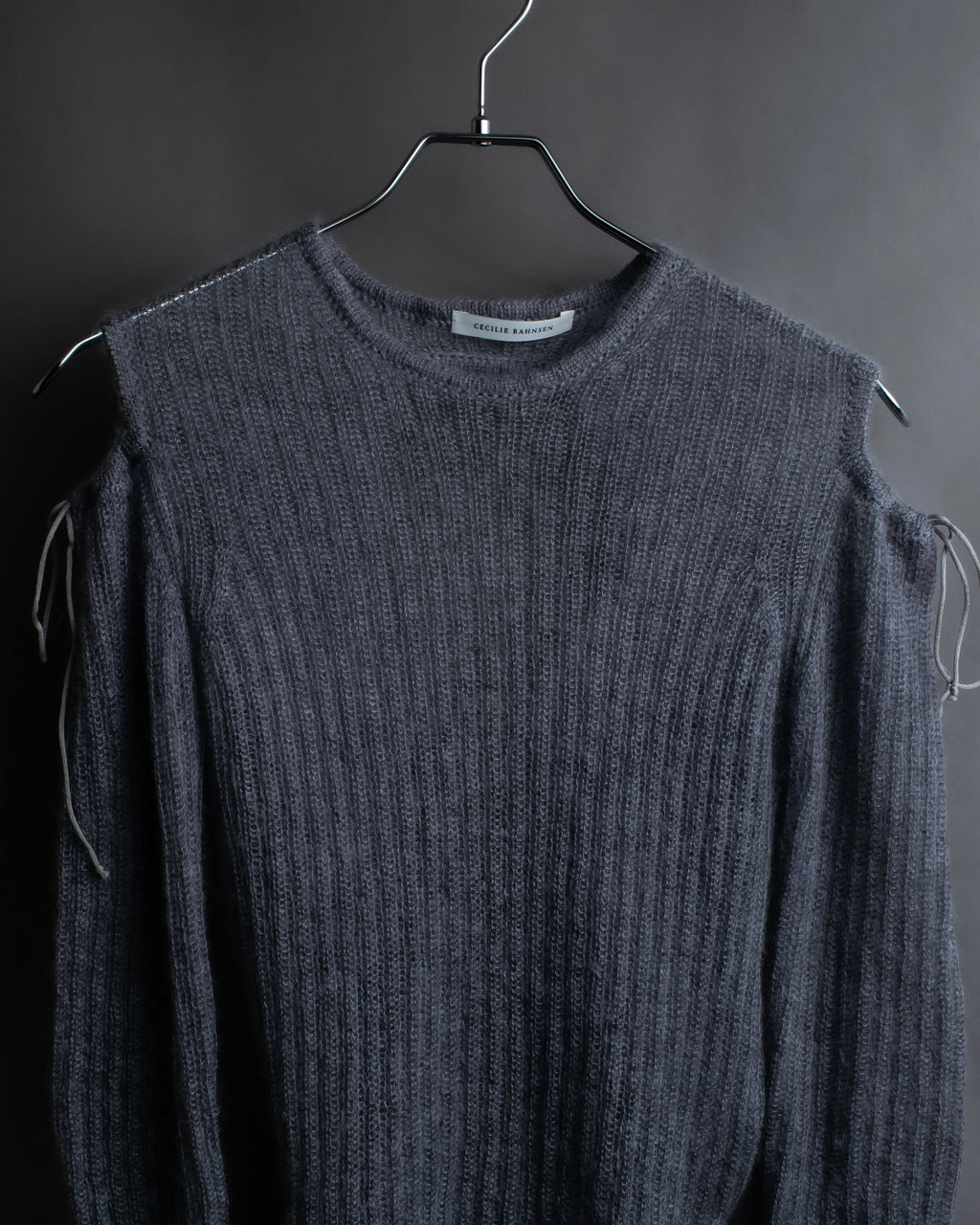 "CECILIE BAHNSEN" Drawcord design Hole detail ribbed knit