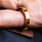 "HERMES" Gold &amp; brown leather scarf ring