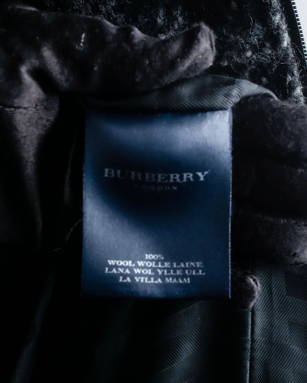 "BURBERRY" Check pattern double zipper hooded coat