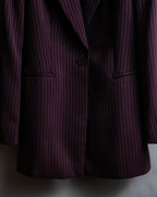 "GIANFRANCO FERRE" Striped peak lapel 1 button tailored jacket