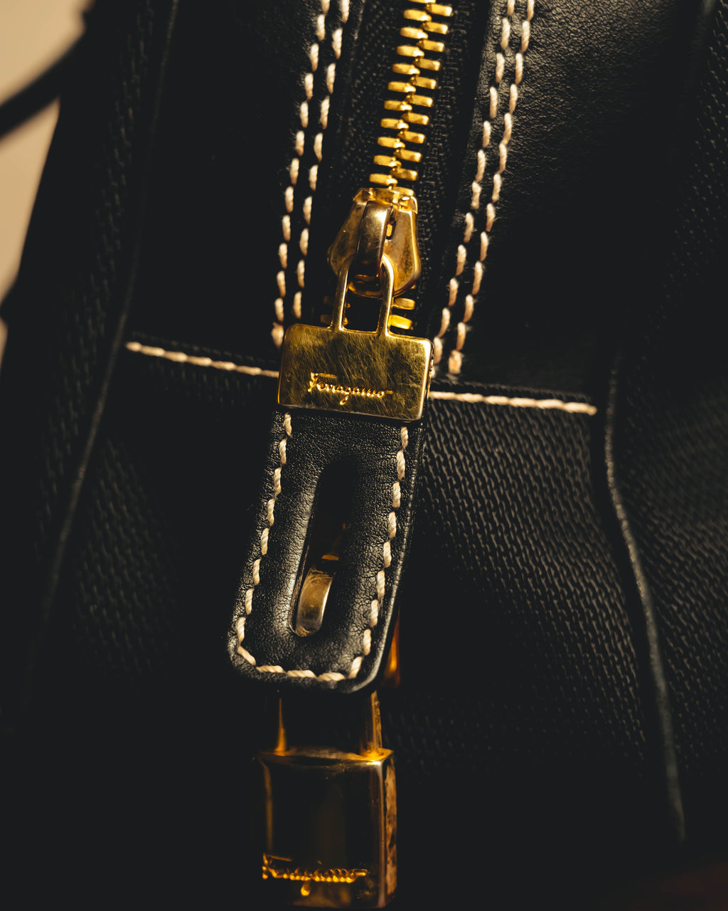 “Salvatore Ferragamo” 90’s-00’s Gancini-detail textured canvas shoulder bag