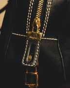 “Salvatore Ferragamo” 90’s-00’s Gancini-detail textured canvas shoulder bag