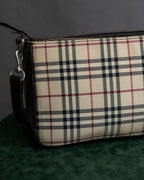 "BURBERRY" Nova check pattern leather combination shoulder bag