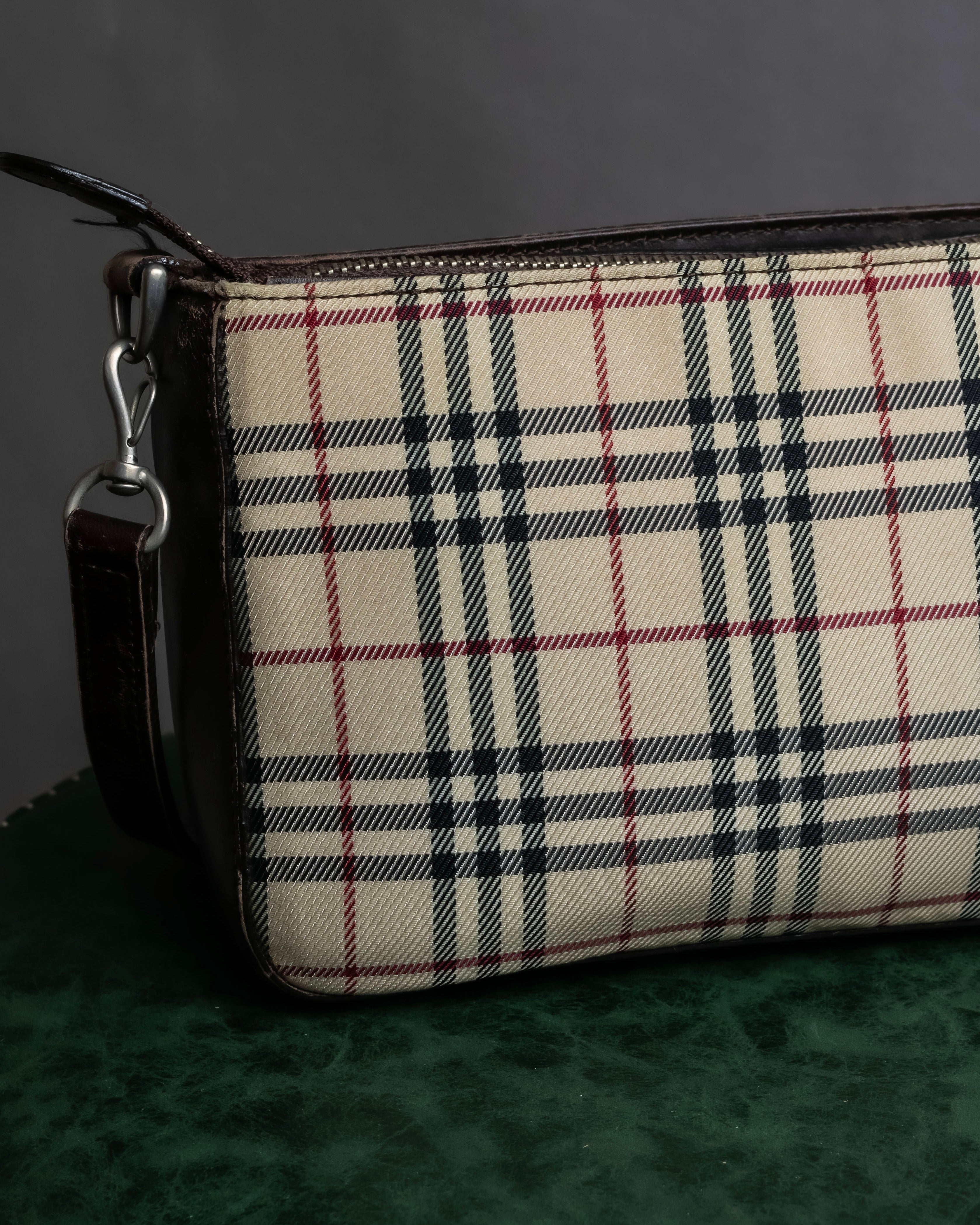 "BURBERRY" Nova check pattern leather combination shoulder bag