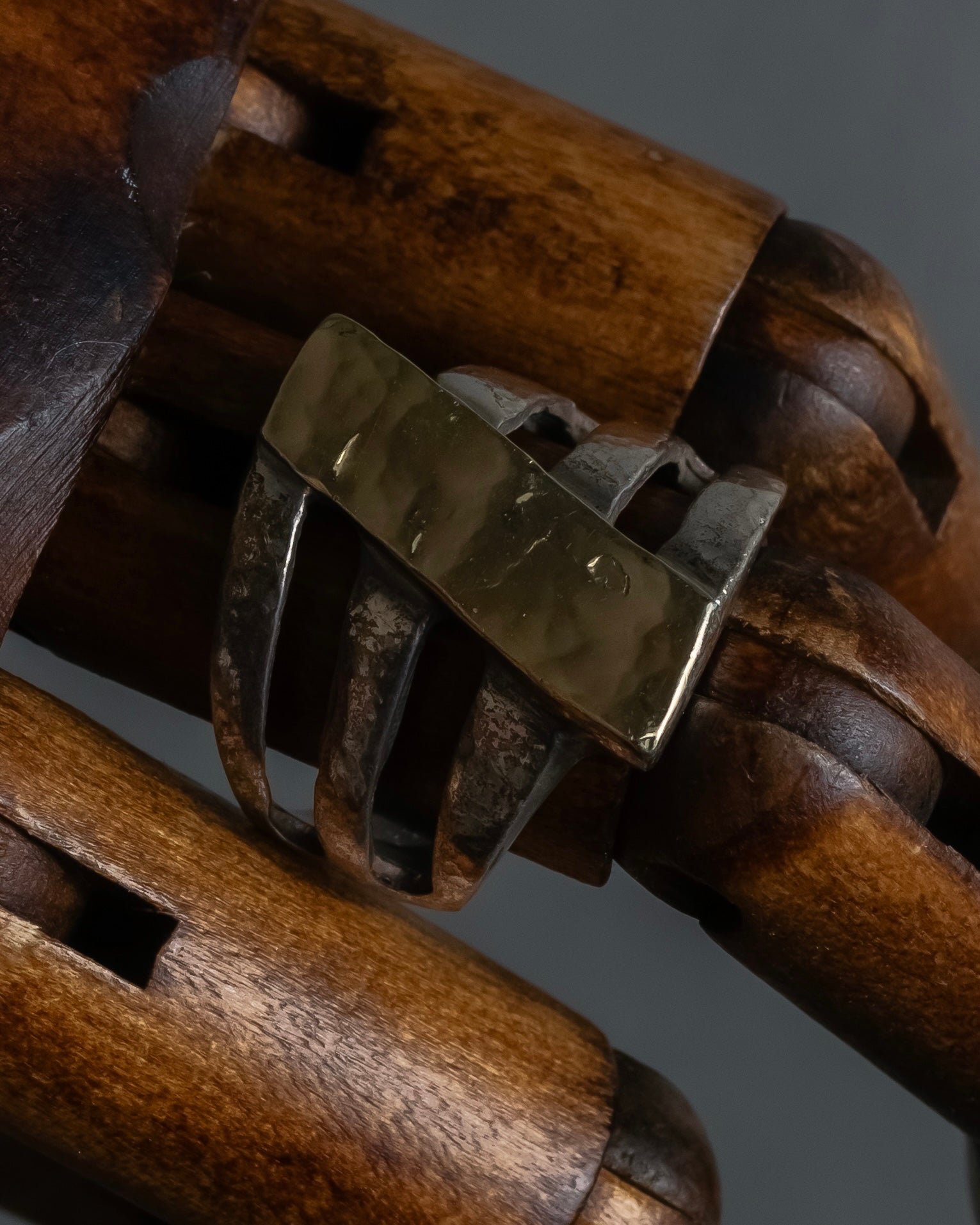 "Vintage gold combination silver ring"