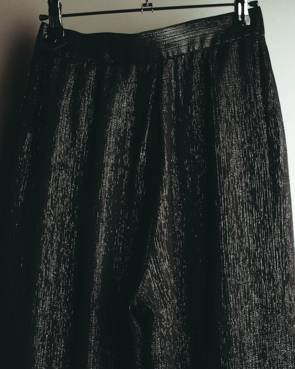 -SPECIAL- "Christian Dior" 00's Metallic silk blend fluid wide-leg trousers