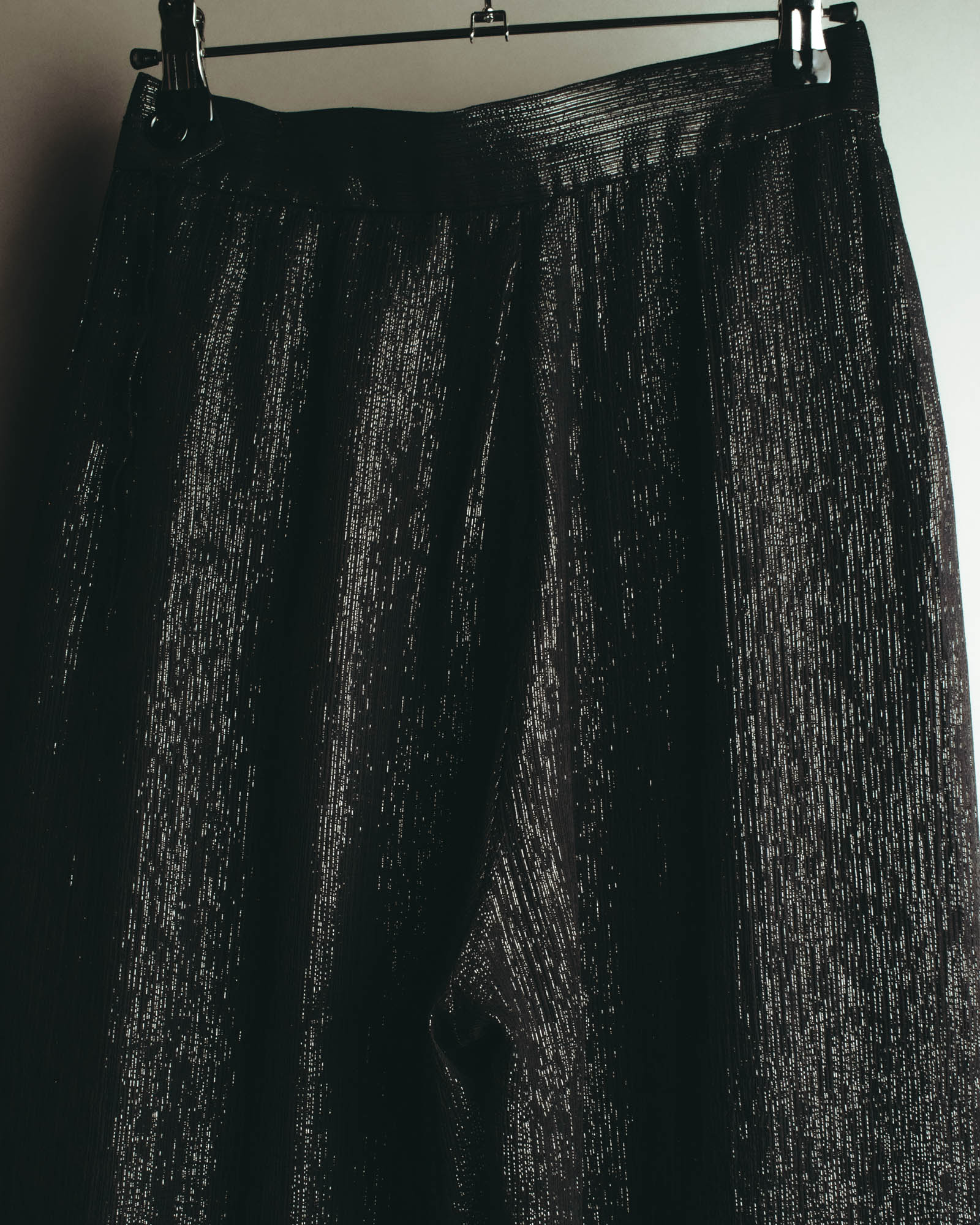 -SPECIAL- "Christian Dior" 00's Metallic silk blend fluid wide-leg trousers