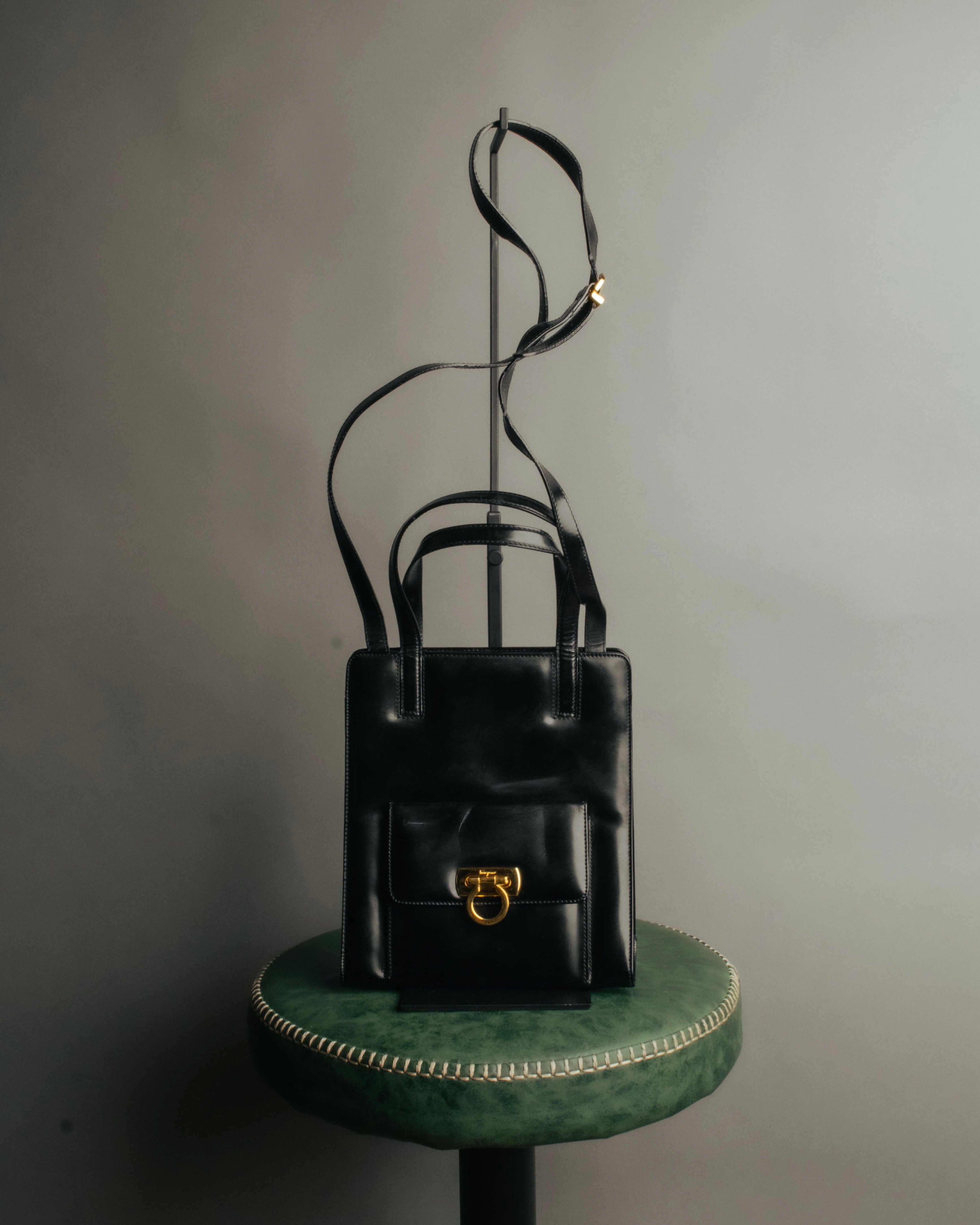 “Salvatore Ferragamo“ 1998-2003 Gancini patent leather handbag