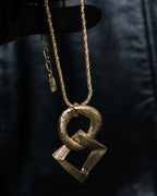 “Yves Saint Laurent” antique processed gold chain necklace