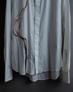 "Alexandar McQueen" Smoke art print cotton oversized shirt