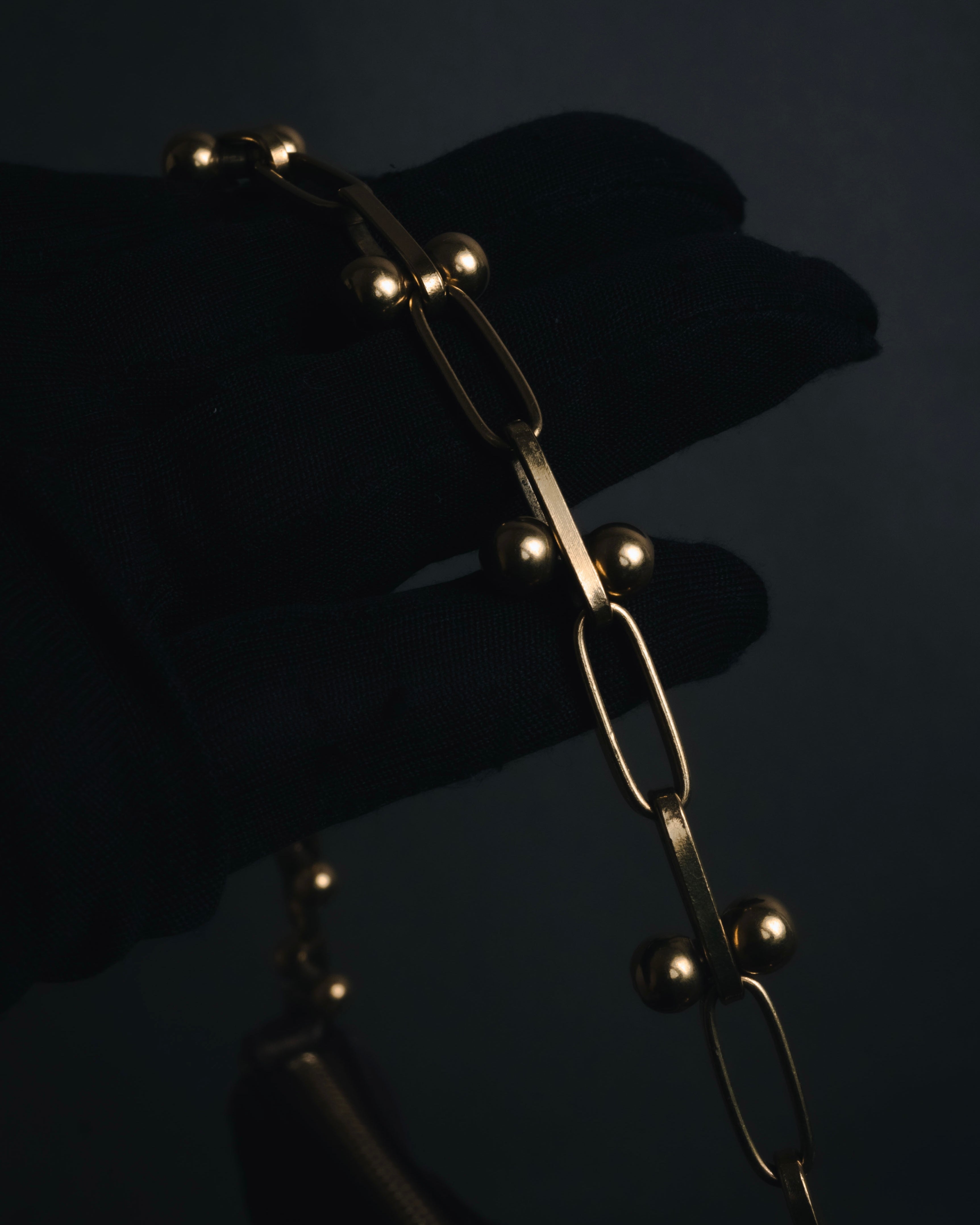 "Salvatore Ferragamo" 2000’s gathered metallic leather ball-link shoulder bag