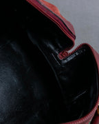 "CELINE" Triomphe motif Bordeaux color suede boston bag